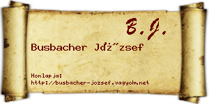 Busbacher József névjegykártya